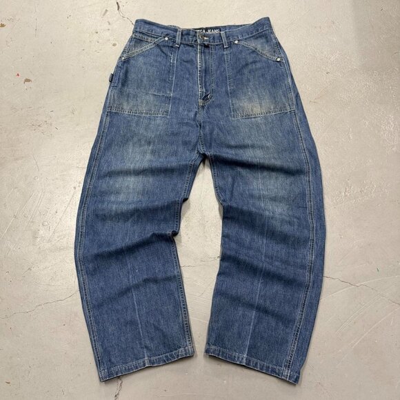 Vintage Baggy Nautica Y2K Wide Leg Embroidered Blue‎ Jeans Men’s 34 x 30 - Picture 1 of 8